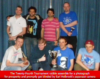 The Twenty-Fourth Tournament rabble assemble for a photograph for prosperity and promptly get blinded by Earl Holbrook's paparazzi camera